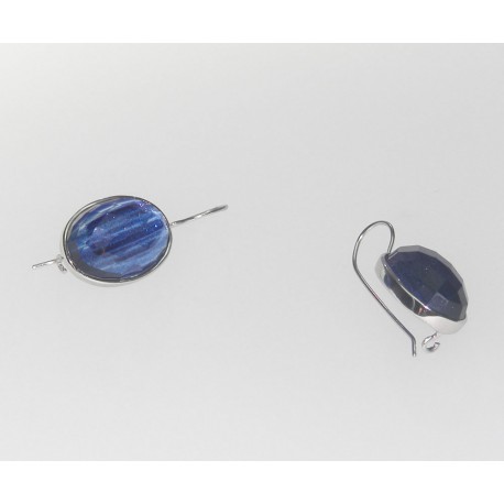 PENDIENTES BLUE RUILATED, PLATA 925 MM. - 780005